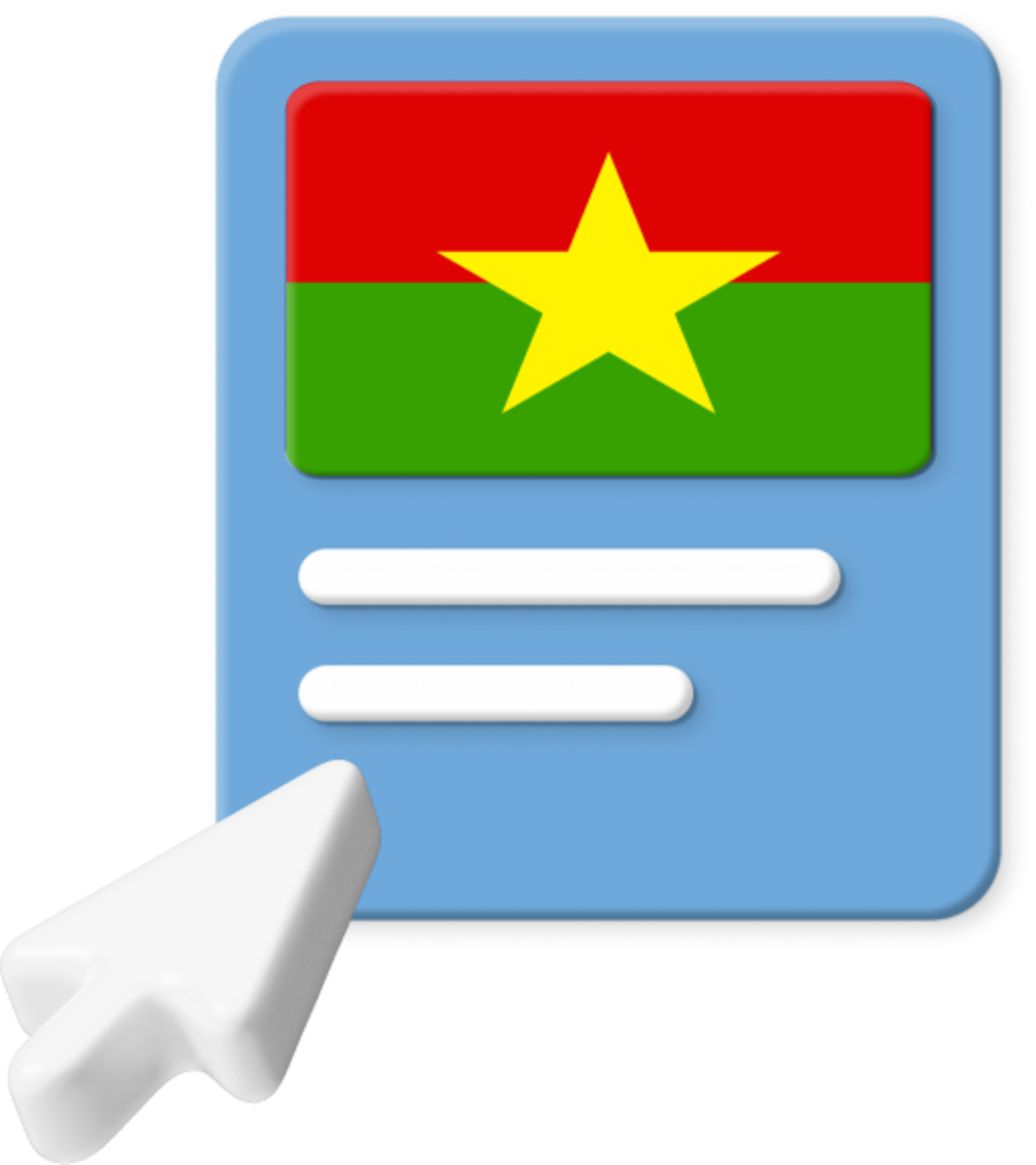 Burkina Faso flag on webpage graphic