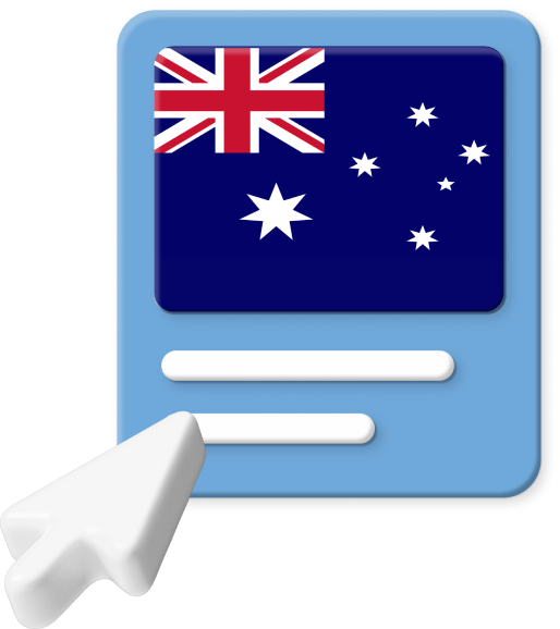 Australian flag with pointer