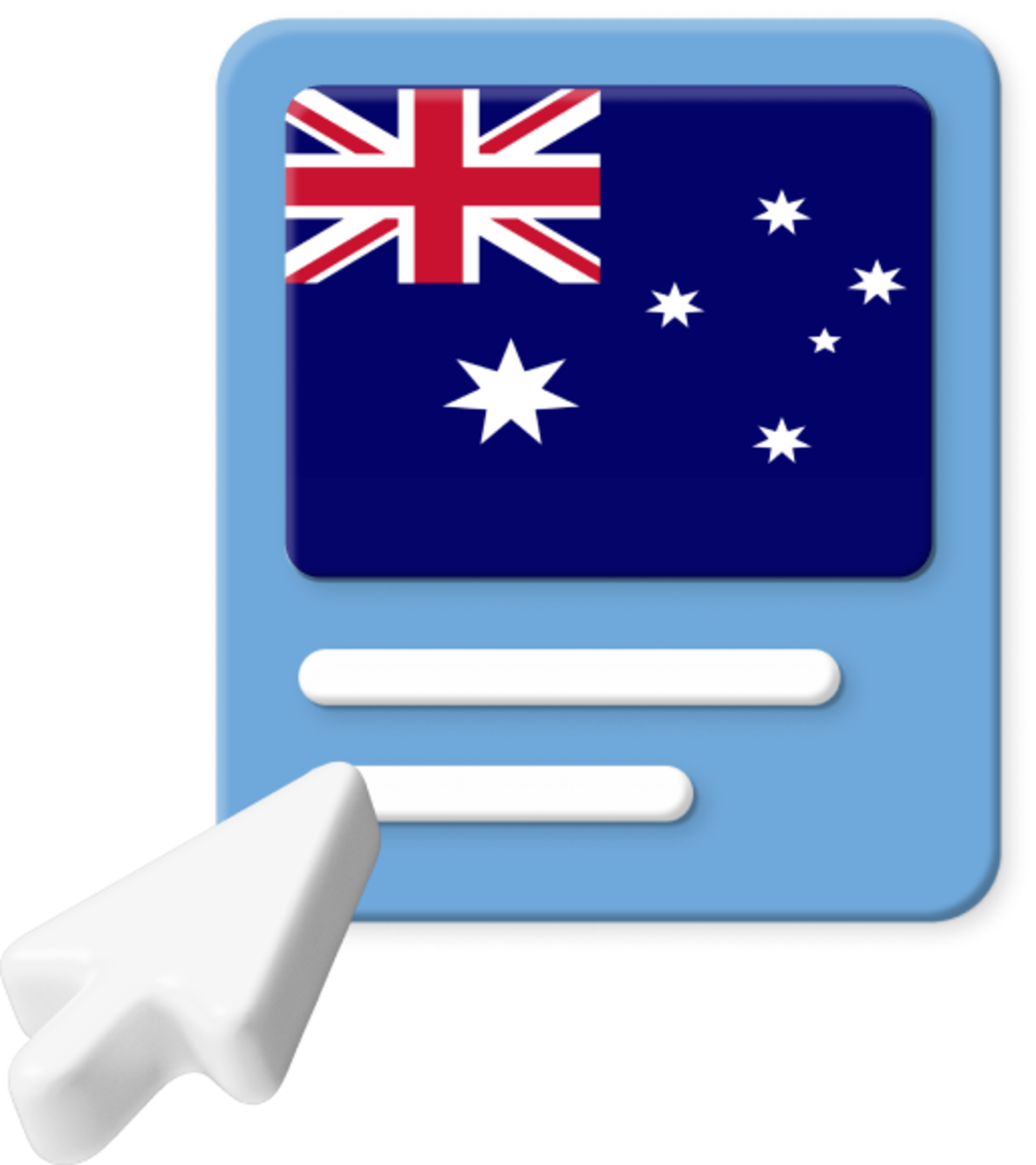 Australian flag with pointer