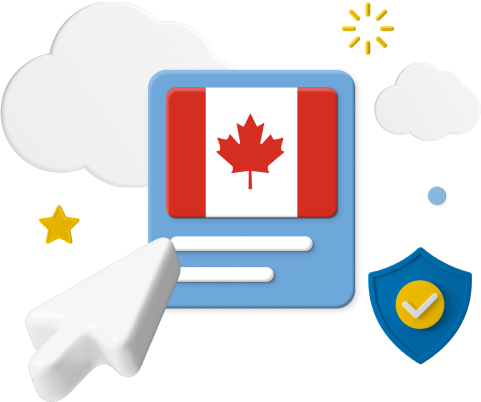 Canada flag with cursor 