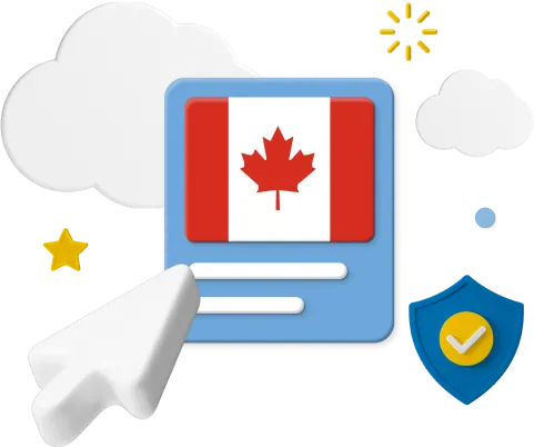 Canada flag with cursor 
