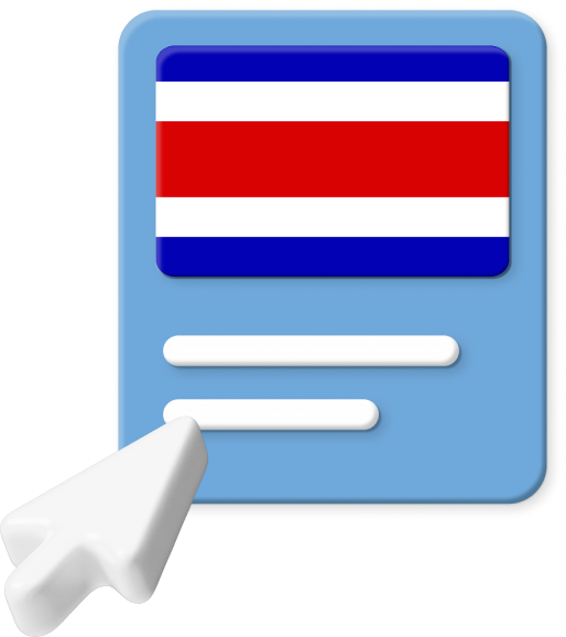 Costa Rica flag on web page graphic.