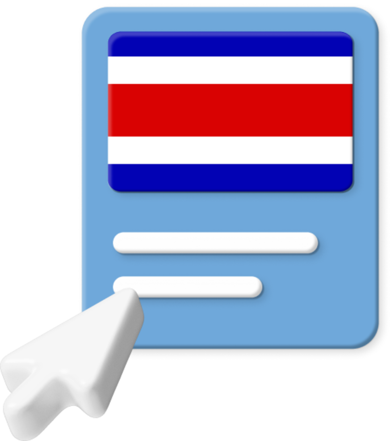 Costa Rica flag on web page graphic.