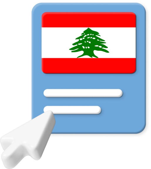 Lebanon flag with large cursor icon