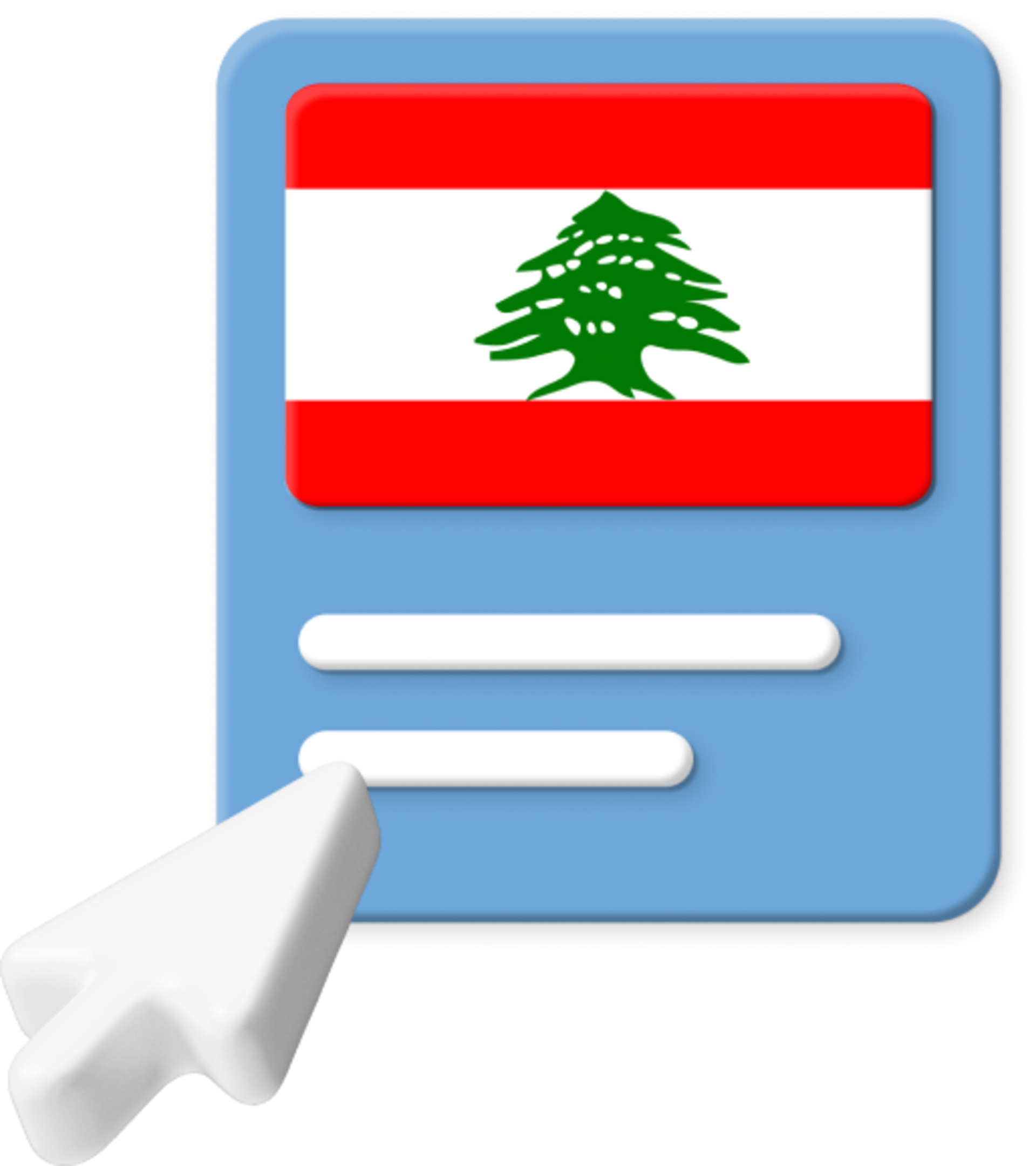 Lebanon flag with large cursor icon