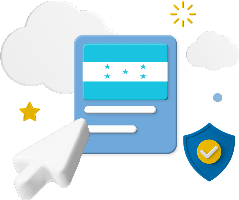 Honduras Republic flag on website graphic