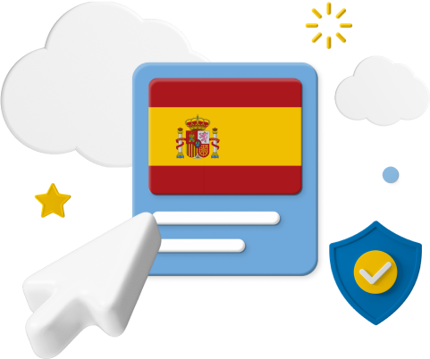 Spain Flag with Icons