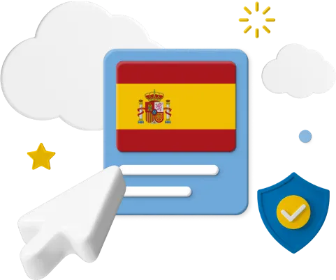 Spain Flag with Icons