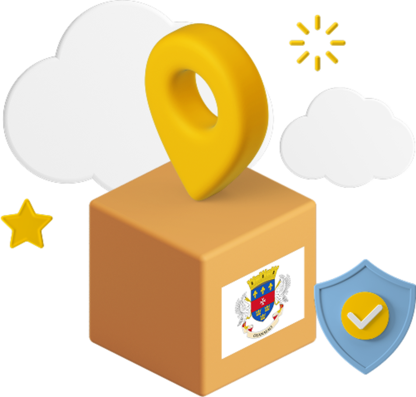 St. Barthelemy flag on parcel box graphic