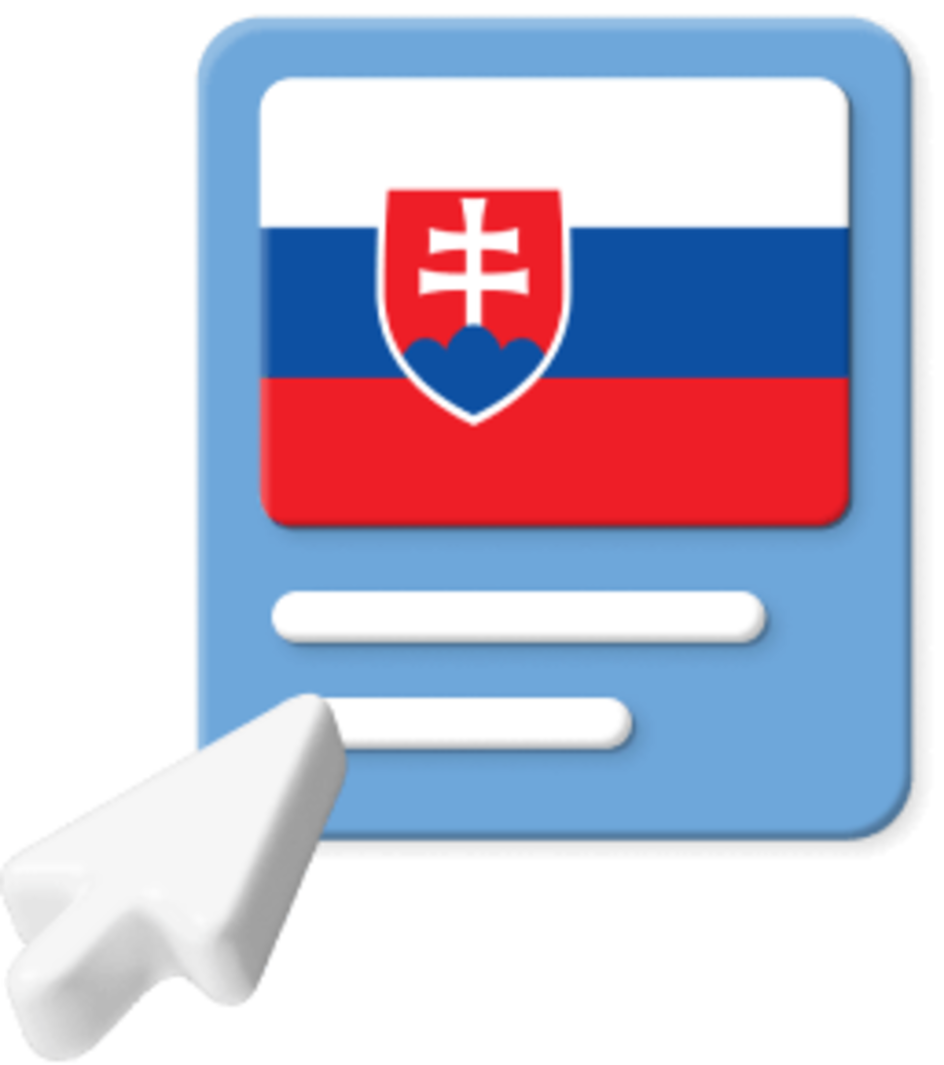 Slovak Republic flag with pointer