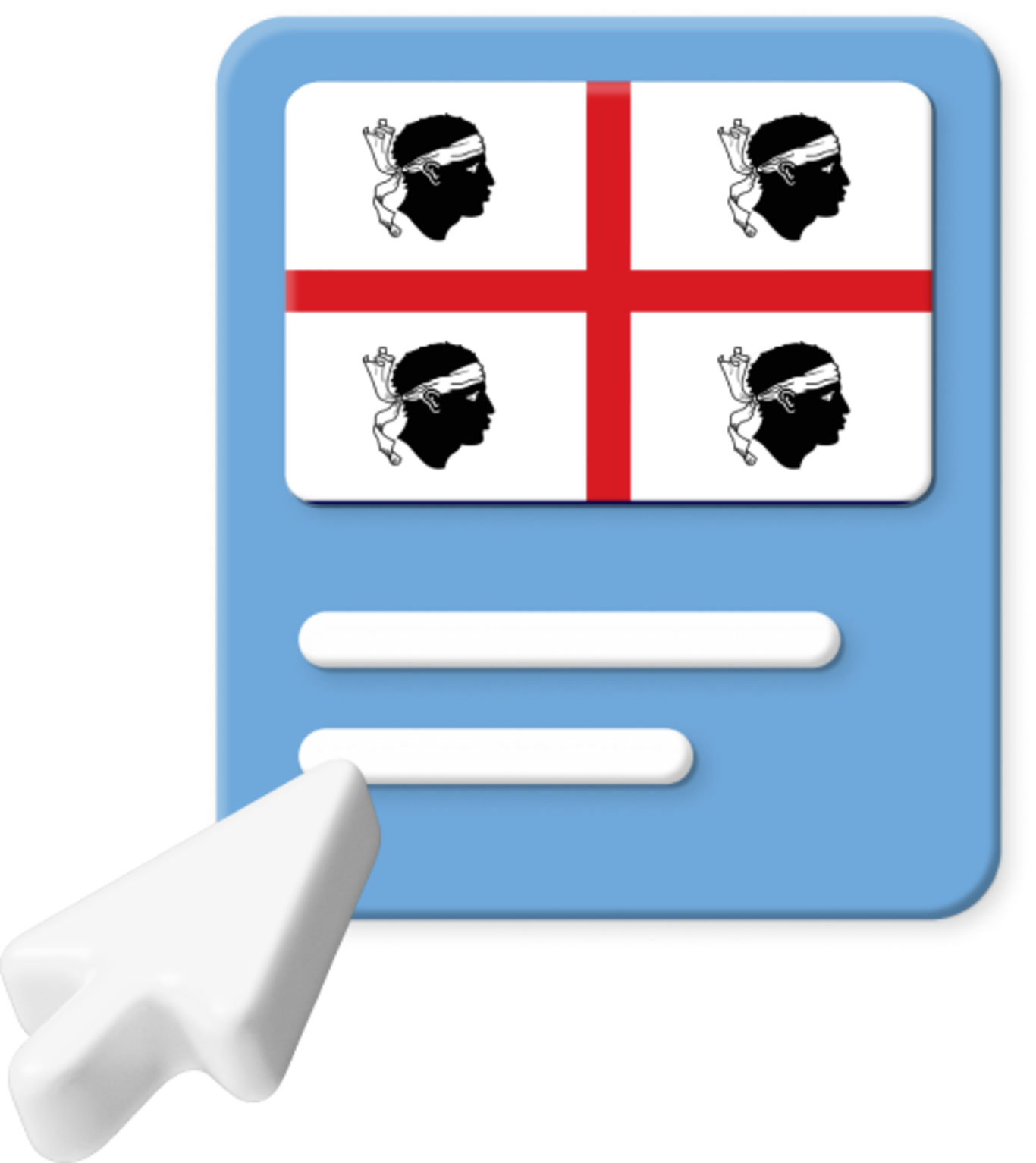mouse clicking Sardinia flag graphic.