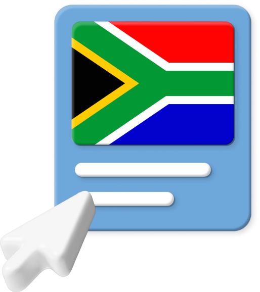 South African flag with pointer