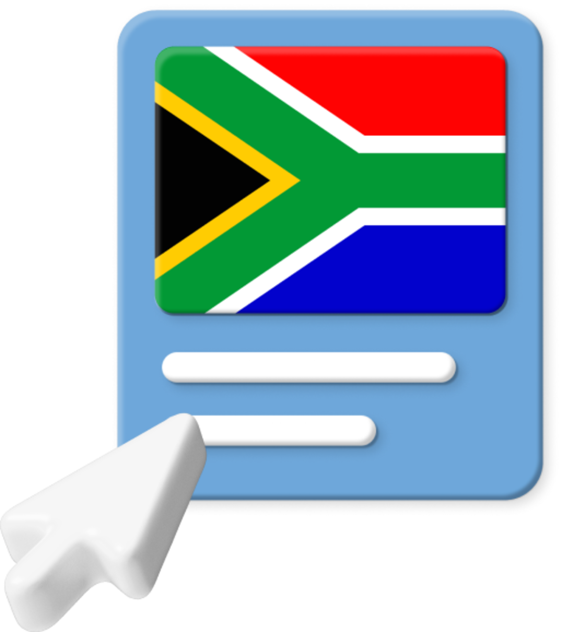 South African flag with pointer