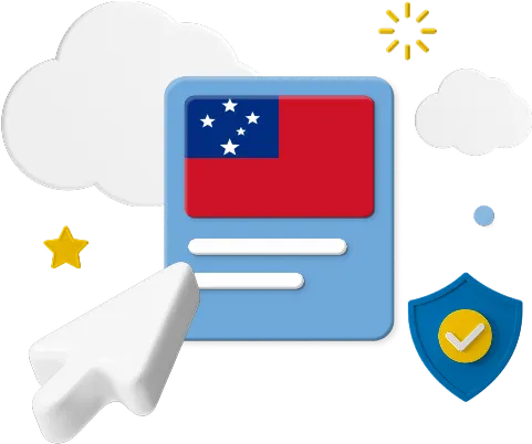 Samoa flag on website graphic