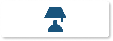 Blue animated lamp on white rectangle