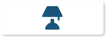Blue animated lamp on white rectangle