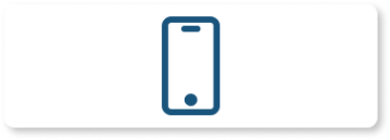 Blue animated mobile phone on white rectangle