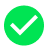 White tick in bright green circle