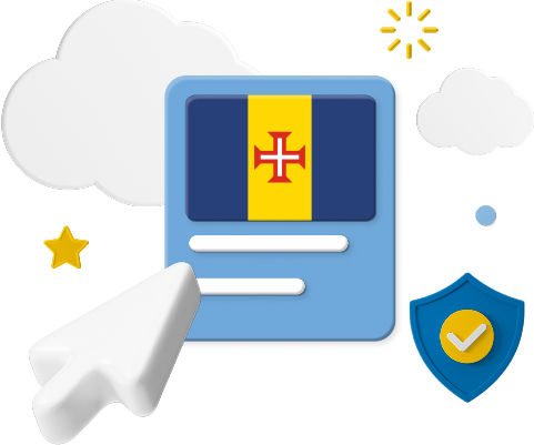 mouse clicking on Madeira glad with certification badge graphic.