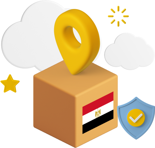 Egypt flag on parcel graphic