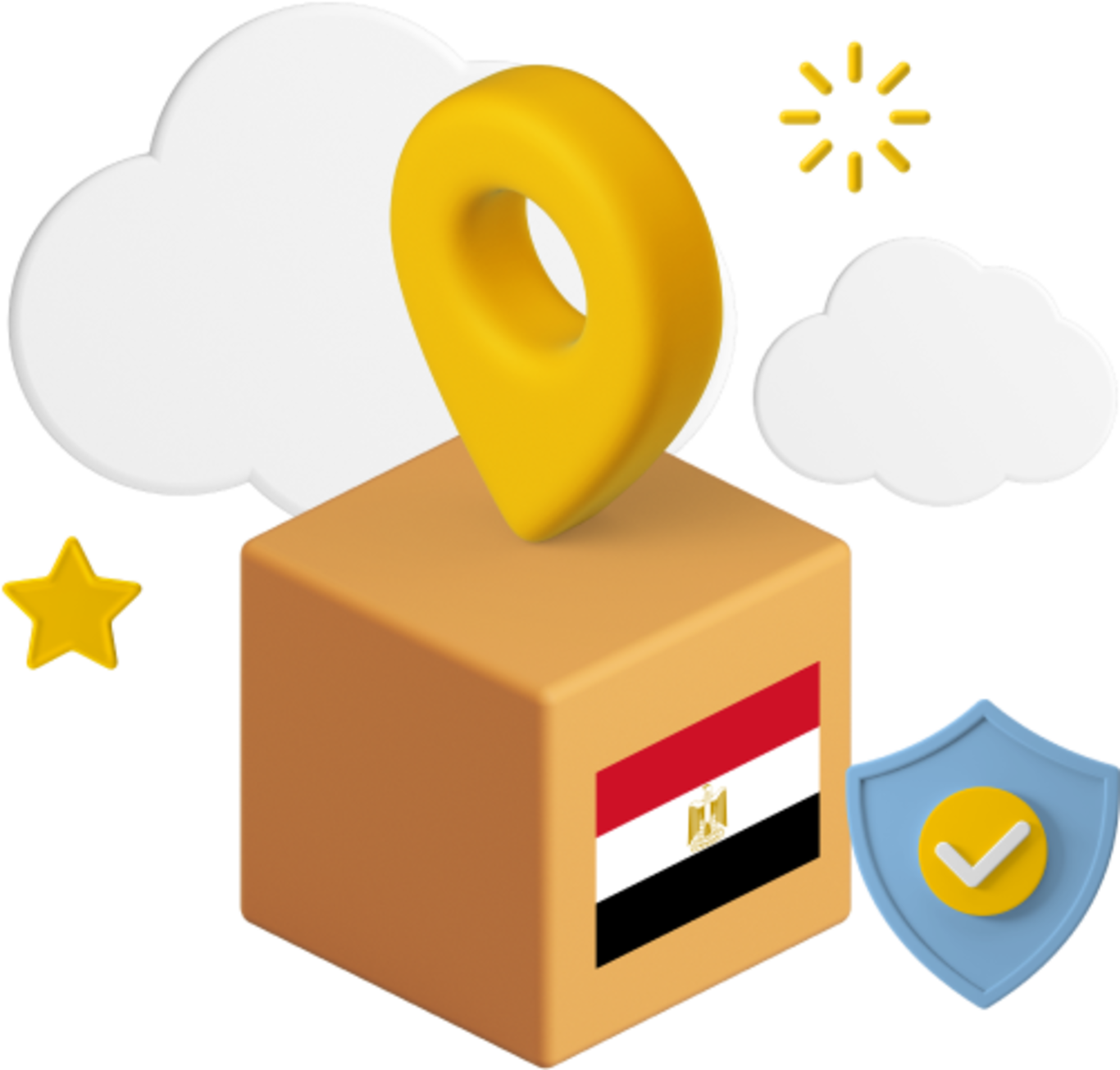 Egypt flag on parcel graphic