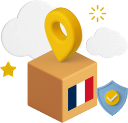 Box with French flag on