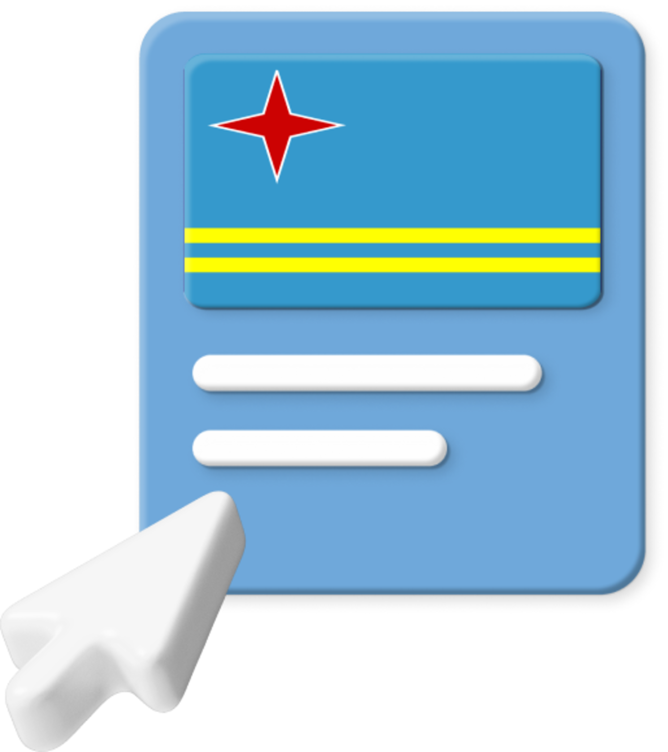 Aruba flag on webpage graphic