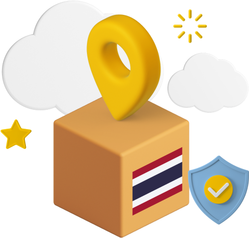 Thailand parcel with icons