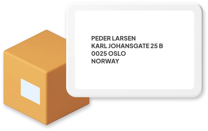 Norway parcel with address