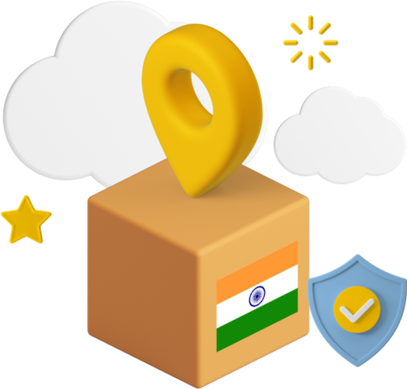 Indian flag on box