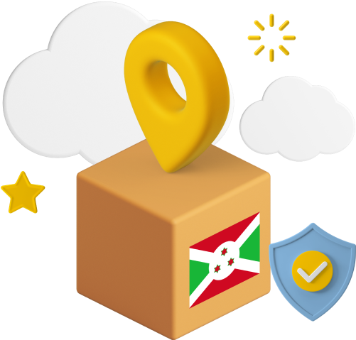 Burundi flag on parcel box graphic