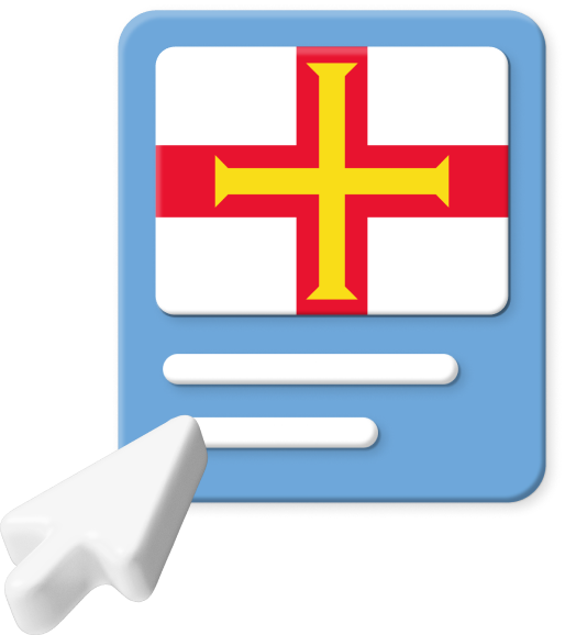 Guernsey flag with large cursor icon