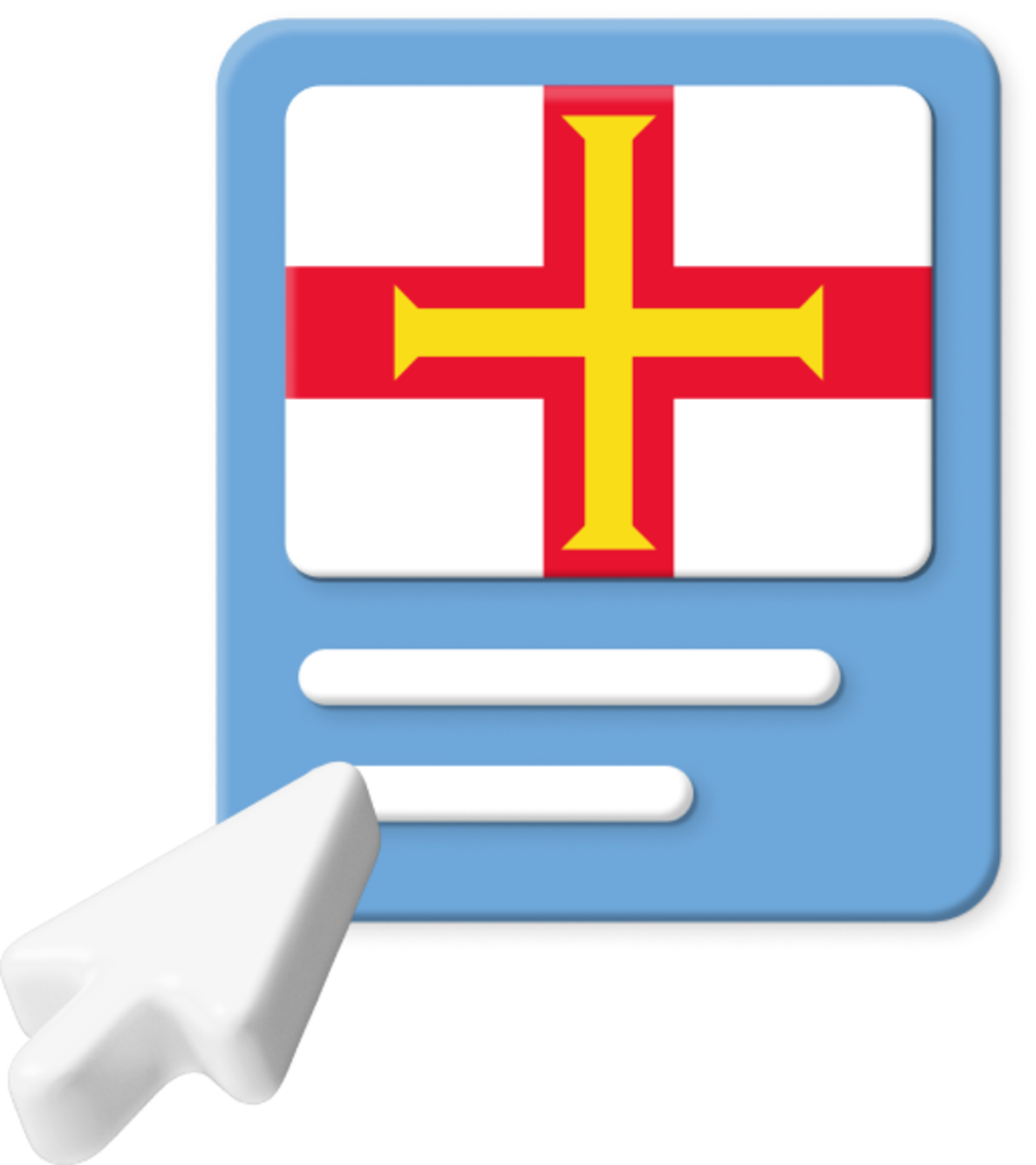 Guernsey flag with large cursor icon