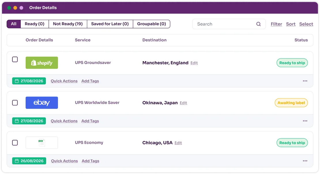 Orders imported automatically into your Pro dashboard