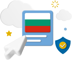 Bulgarian flag with pointer and shield icon