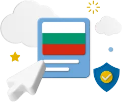 Bulgarian flag with pointer and shield icon