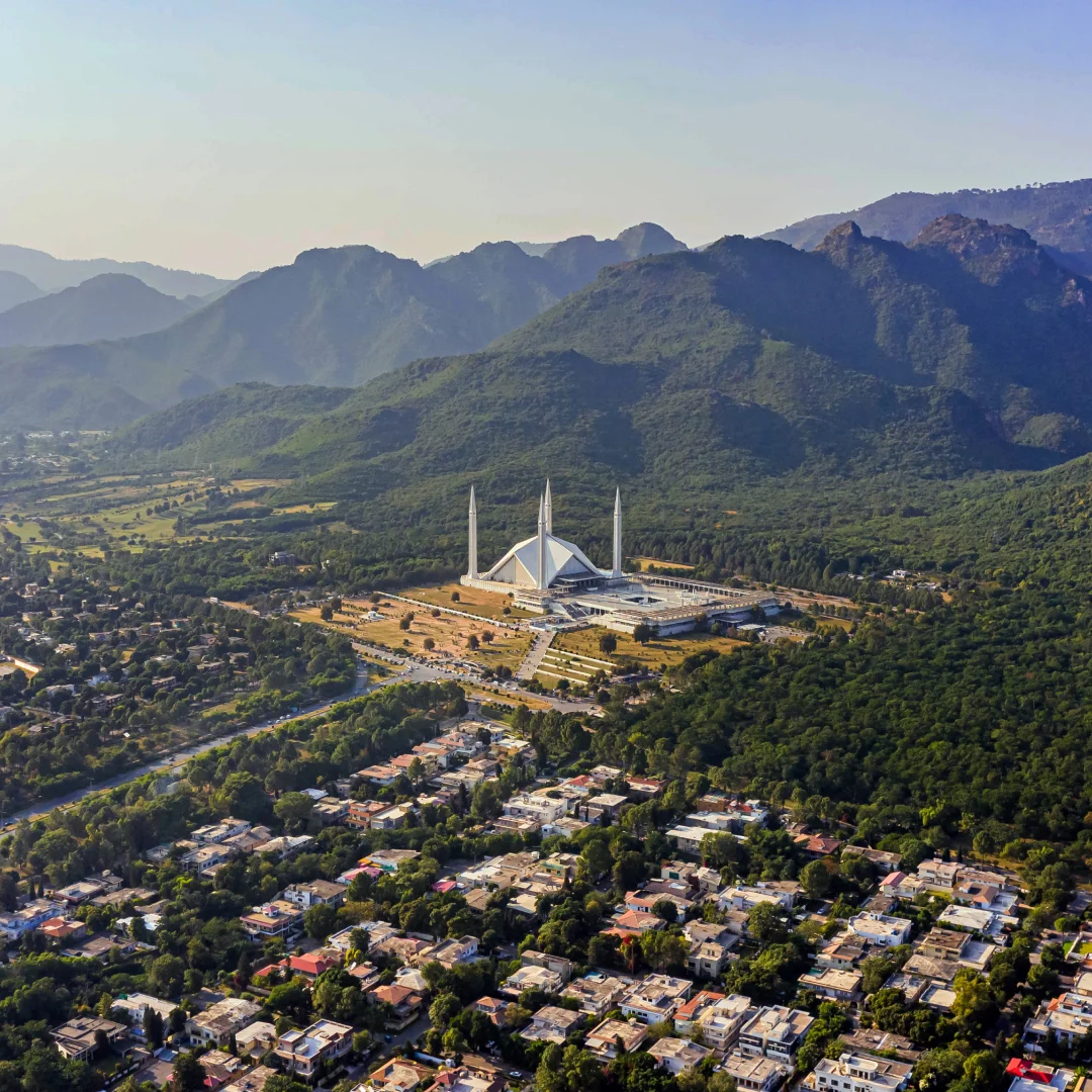Aerial view of Pakistani city