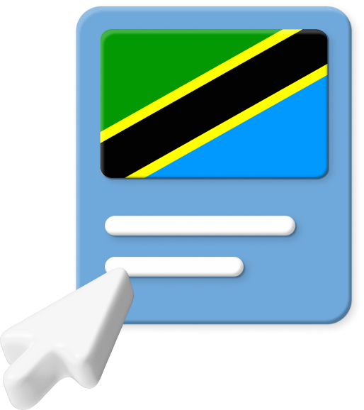 Tanzania flag on web page graphic.