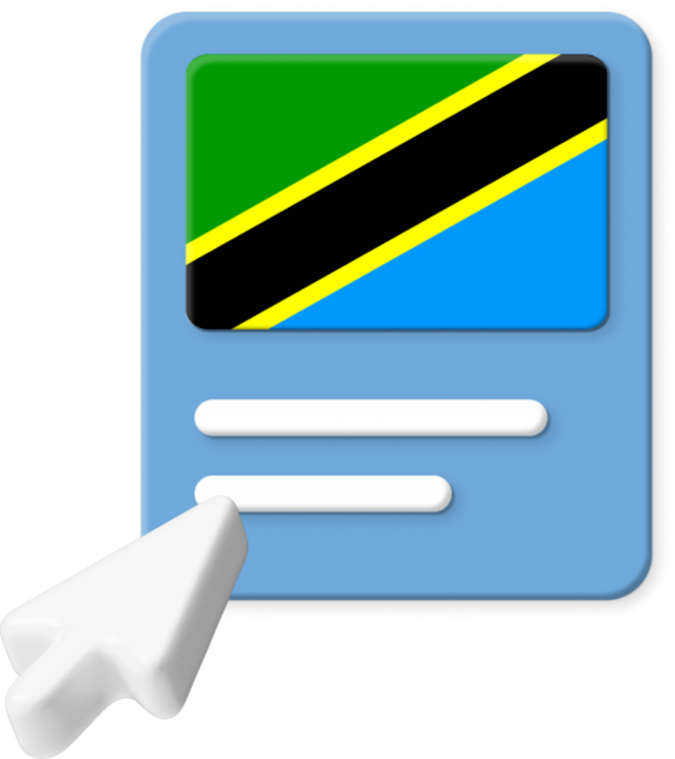 Tanzania flag on web page graphic.