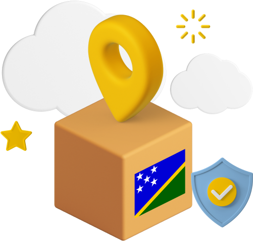 Solomon Islands flag on parcel box graphic