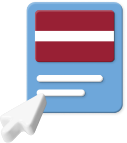 Latvian flag with pointer