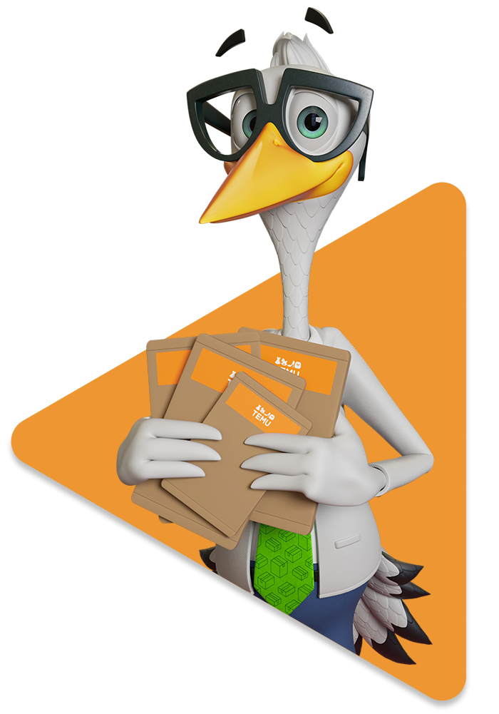 Sven holding Temu parcels