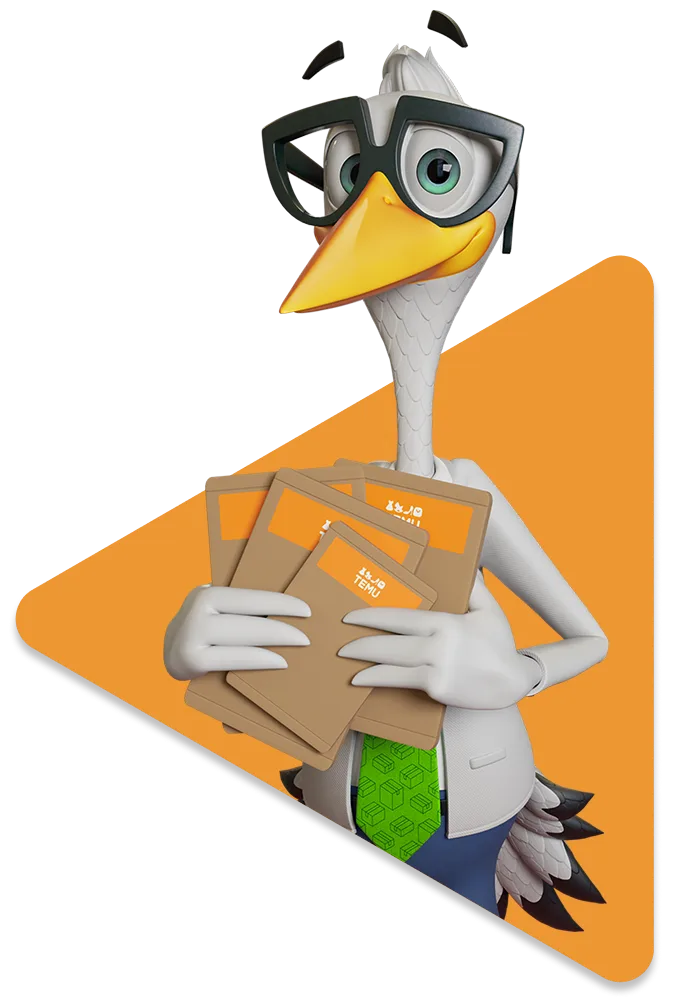 Sven holding Temu parcels