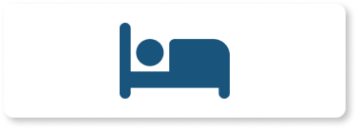 Blue animated bed on white rectangle