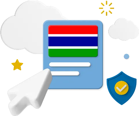 Gambia flag on website graphic