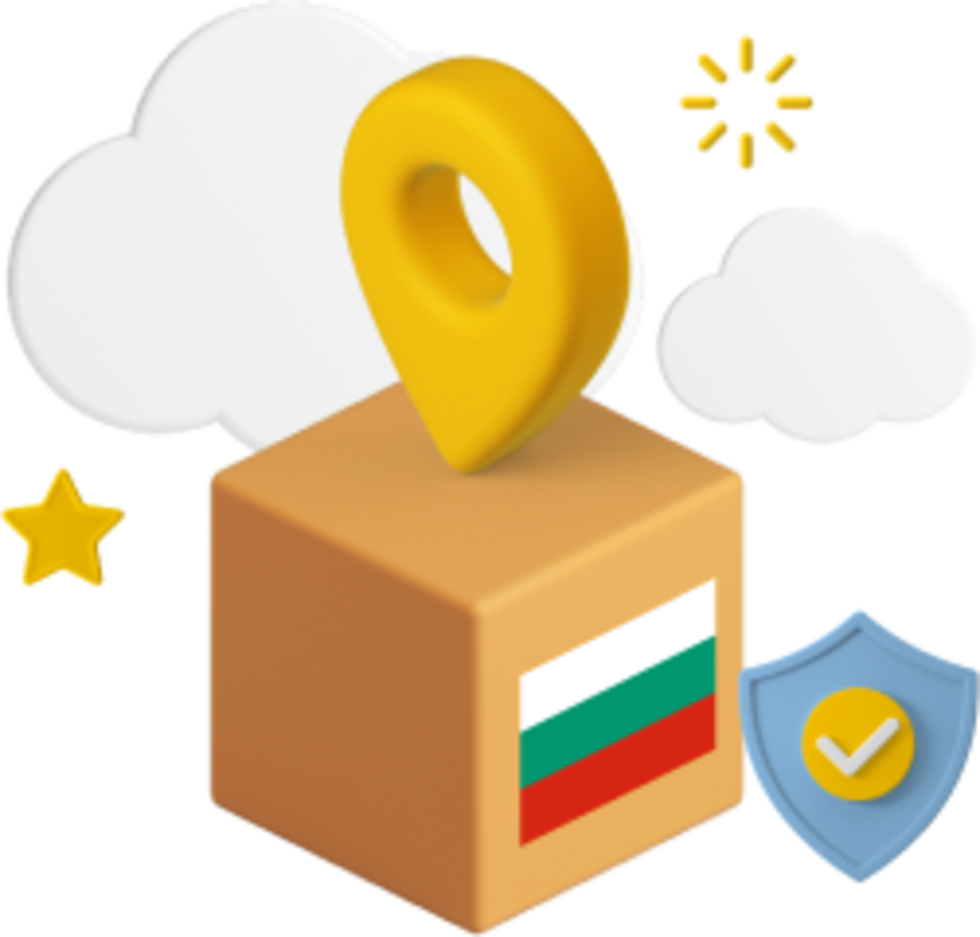Box with Bulgarian flag on