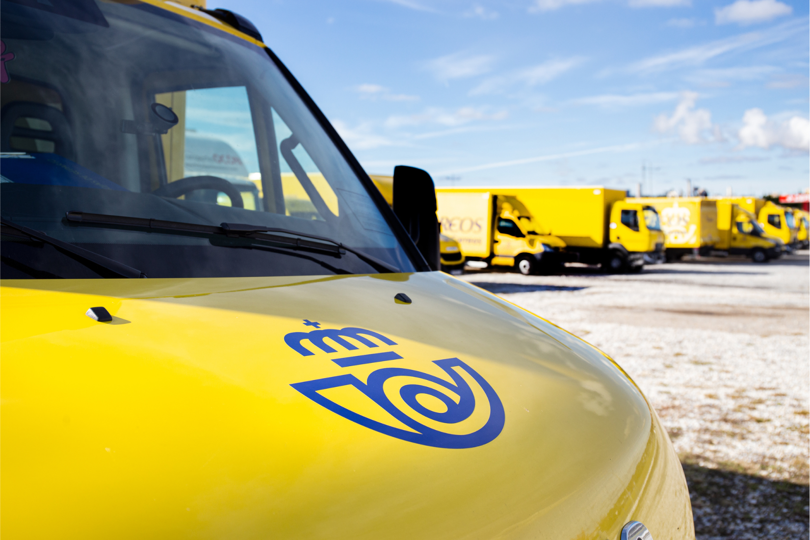 Correos courier van close up parked