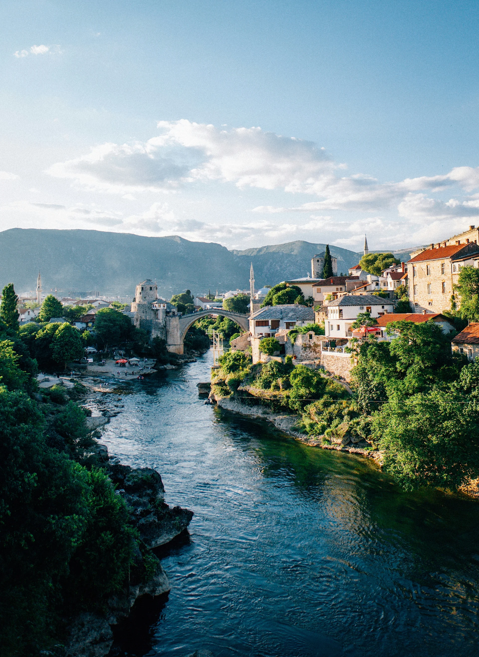 Beautiful Eastern Europe town of Mostar, Bosnia & Herzegovina with its famous Old Bridge
