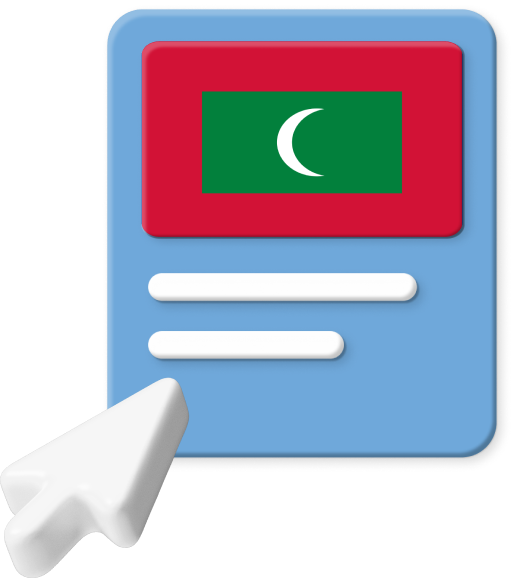 Maldives flag on webpage graphic