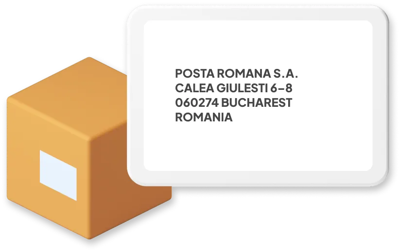 Parcel with Romania address format on it